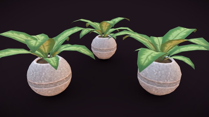 Stylized flowerpot 3D Model