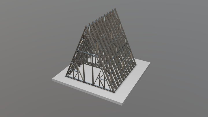 Афрейм 54м2 ЛСТК 3D Model