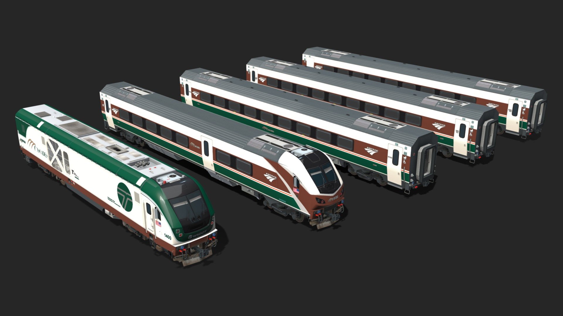 Siemens Charger & Venture Set - Amtrak Cascades - Buy Royalty Free 3D model  by REV0 (@R3V0_76) [7fe38a5]