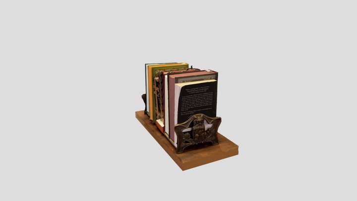 Books on Noveau stand 3D Model