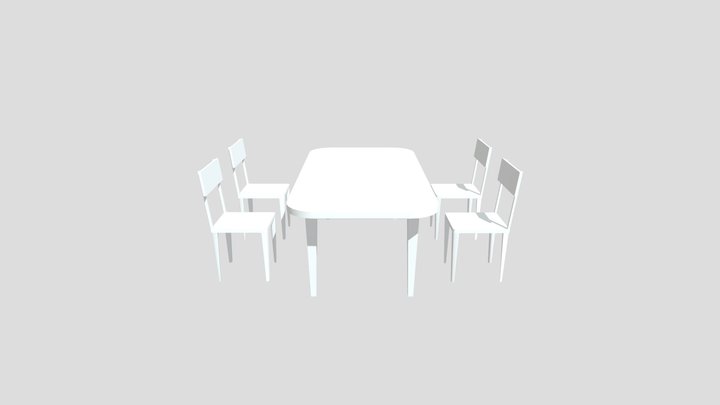 Bàn ghế đơn giản 3D Model
