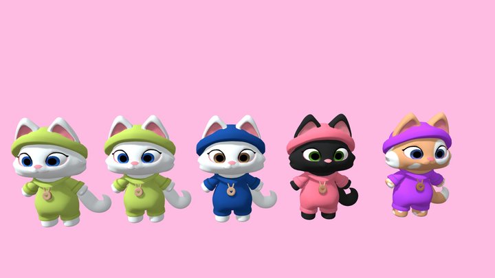 Cute Cat 3D Model