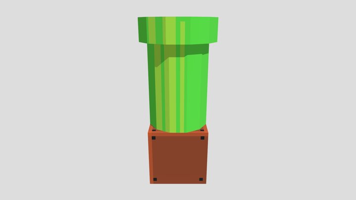 Mario Pipe 8 - bit 3D 3D Model