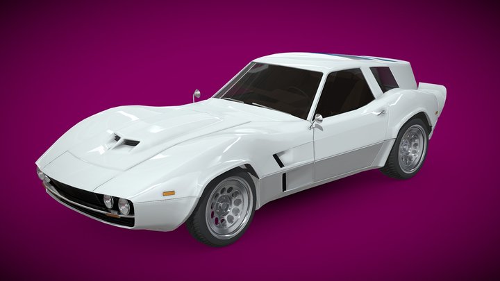 70s generic sports coupe 3D Model