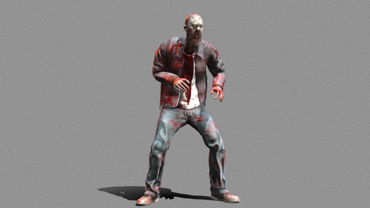 Bearded Zombie Guy 3D Model