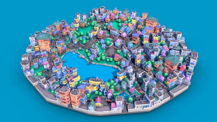 Zany Town (Procedural Generation) 3D Model