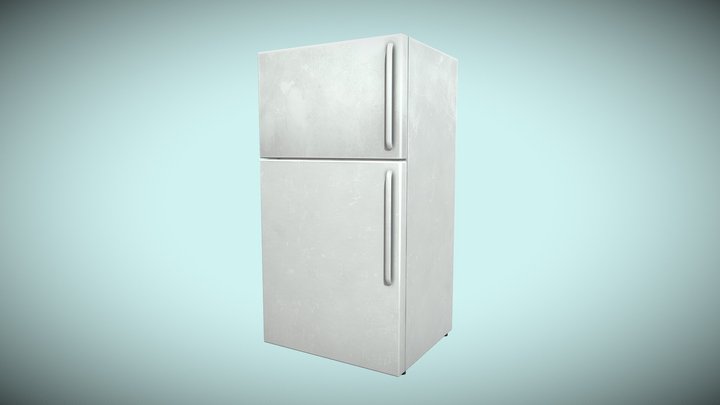 Grungy Old Refrigerator 3D Model
