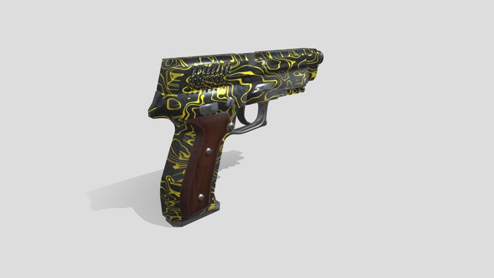 Low poly Pistol01 3D Model
