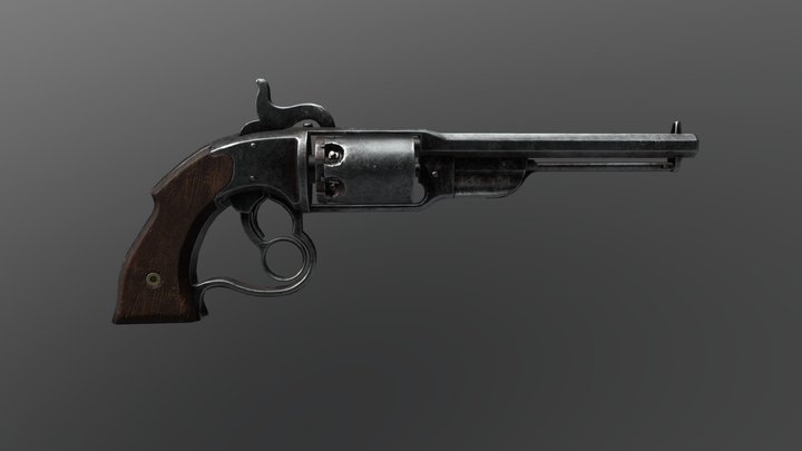 SavageNavyModelRevolver_LowPoly_Textured 3D Model