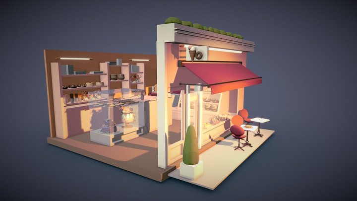 Candy Shop Draft 3D Model