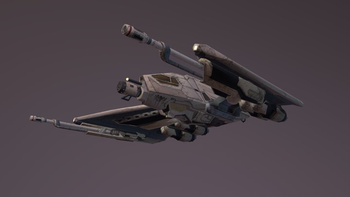 Terran fighter - Low poly test model 3D Model