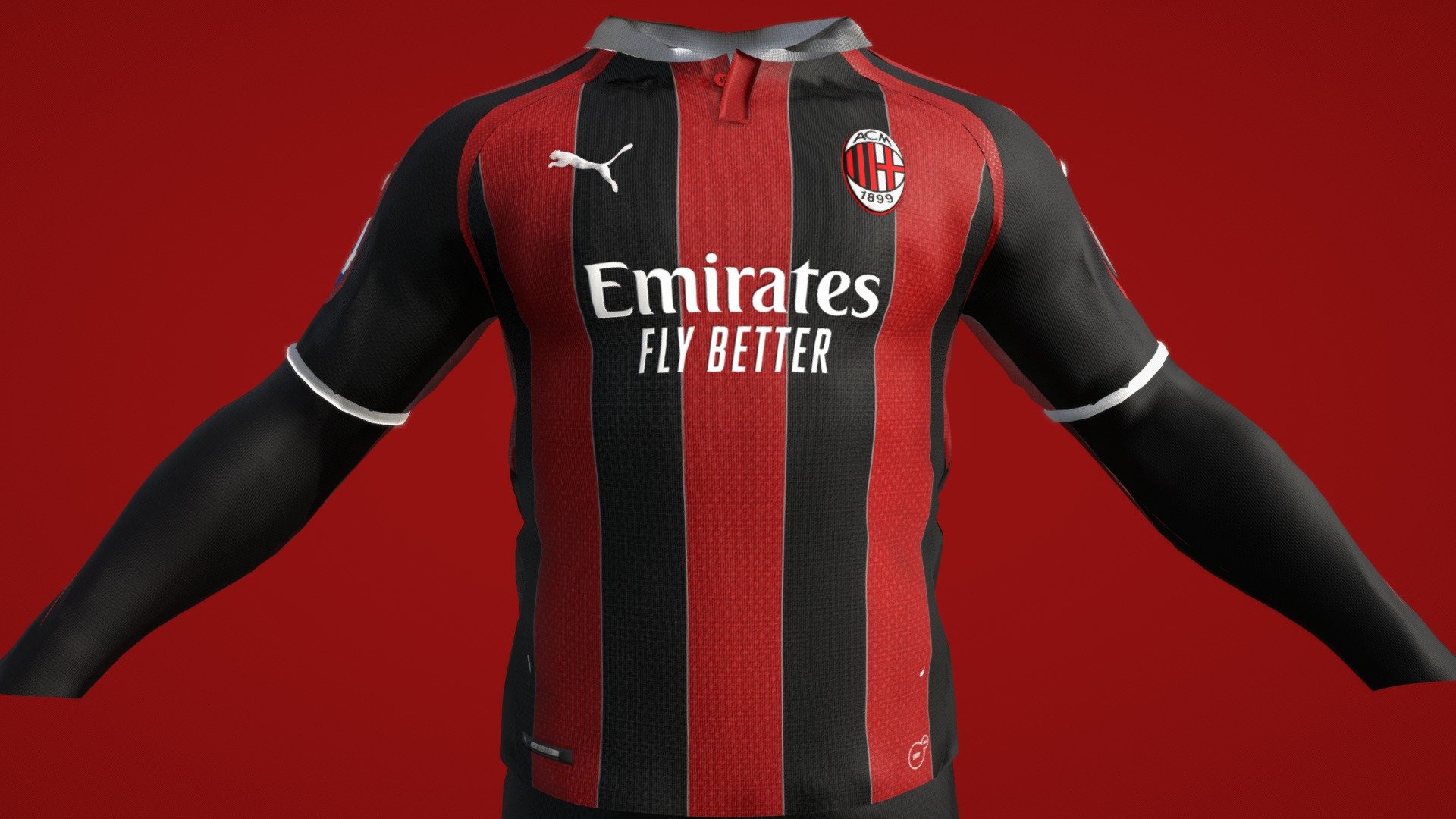 A C Milan Season 20 21 Home Kit Concept Download Free 3D Model By 