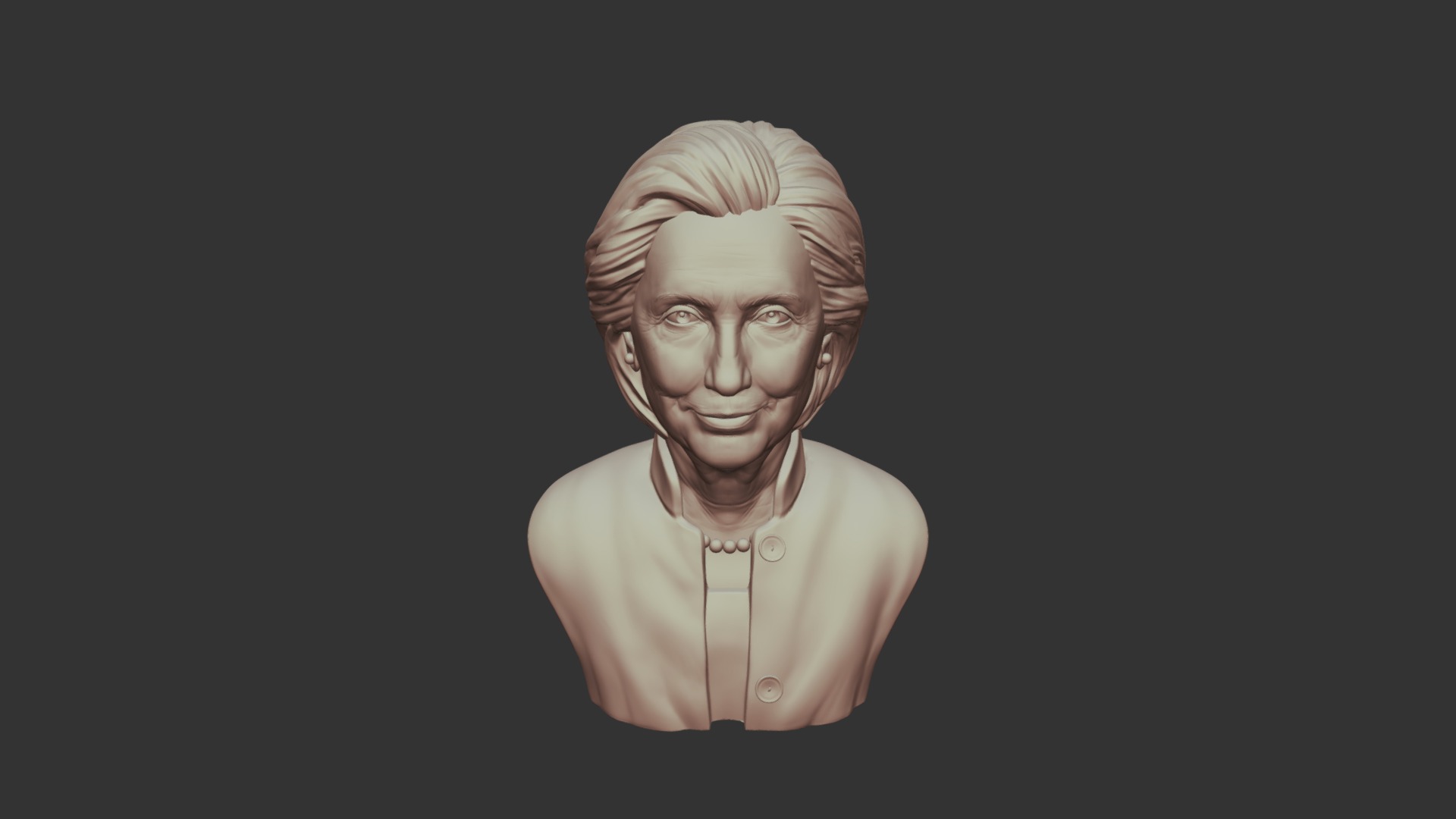 3D model Hillary Clinton 3D Sculpture - This is a 3D model of the Hillary Clinton 3D Sculpture. The 3D model is about a person with no shirt.