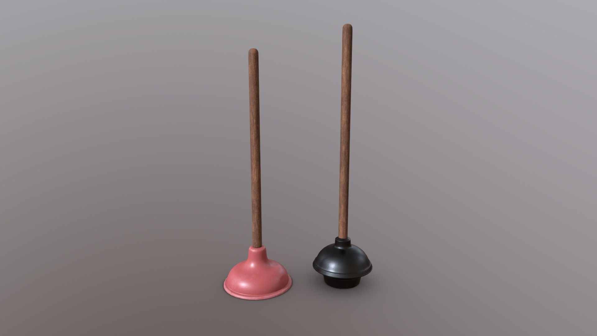 3D model Sink and Toilet Plungers - This is a 3D model of the Sink and Toilet Plungers. The 3D model is about a few wooden spoons.