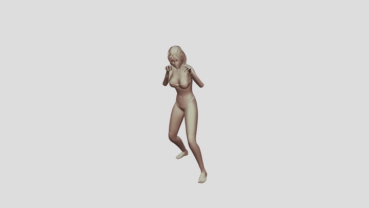 Realistic Game Adventurer Female 3D Model