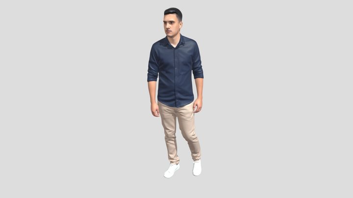 Casual Navy Ensemble Portrait – Modelo 3D gratuito STL