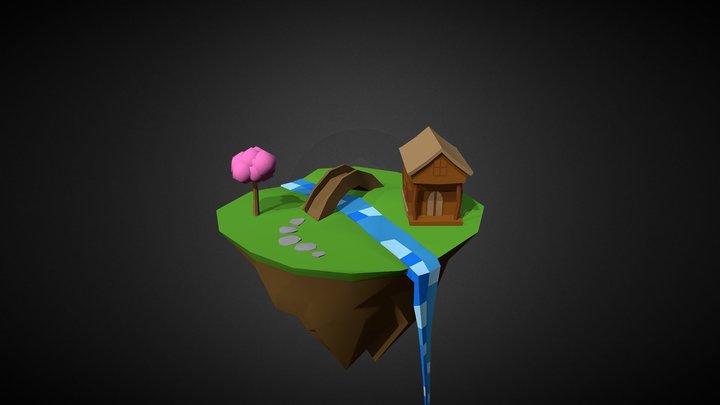 Flying Island 3D Model