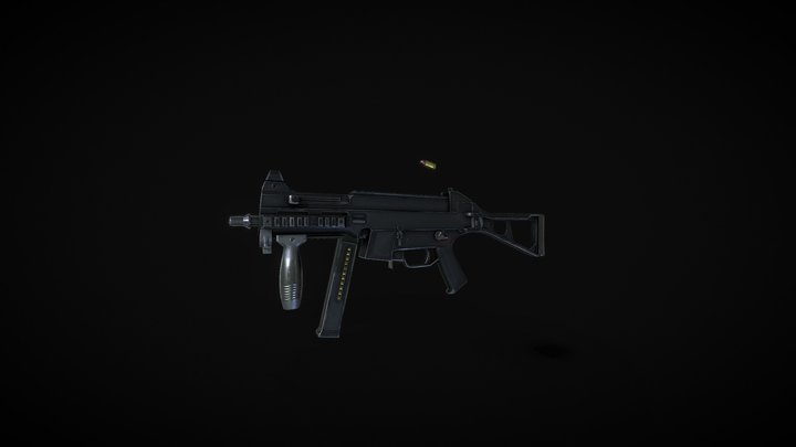 Lowpoly  Heckler & Koch UMP45 3D Model