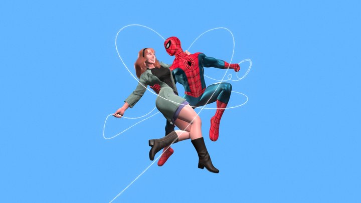 Spider-man and Gwen Stacy 3D Model
