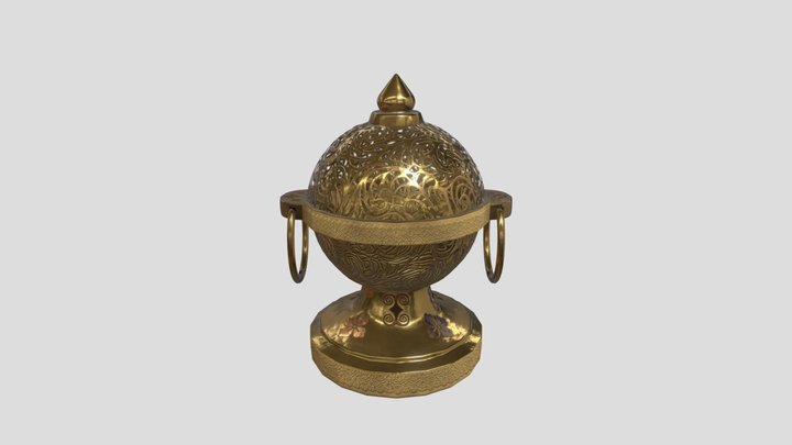 Asian Brass Incense Burner Sarwari S 3D Model