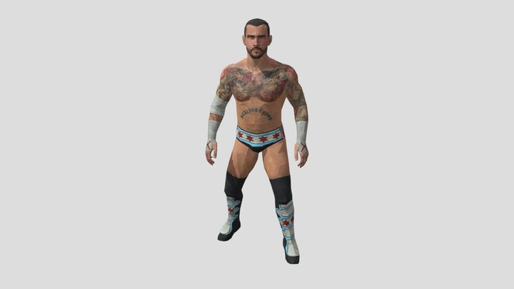 Cm Punk WWE '13 Wii 3D Model