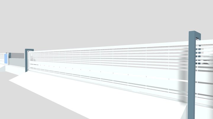 Automatic Sliding Gate Demonstration 3D Model