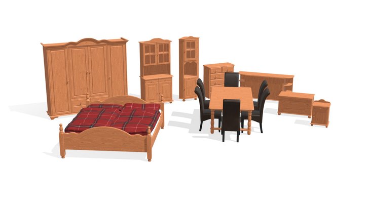 Wood Furniture Pack – Modello 3D gratuito STL