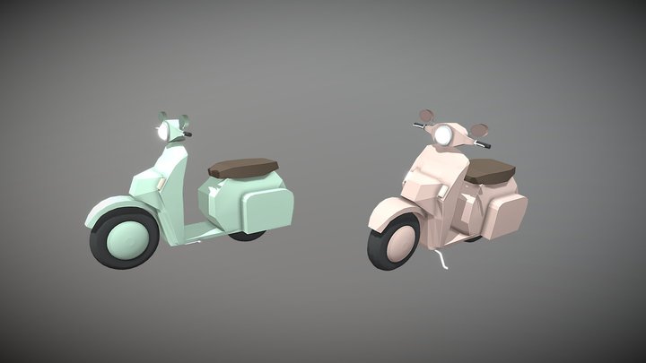 Low Poly Vespa 3D Model