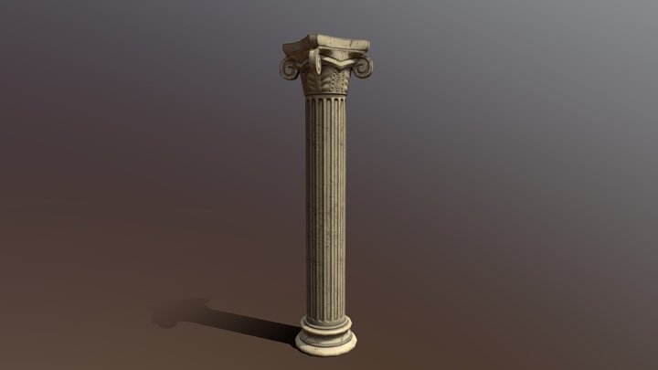 Roman style Pillar 3D Model