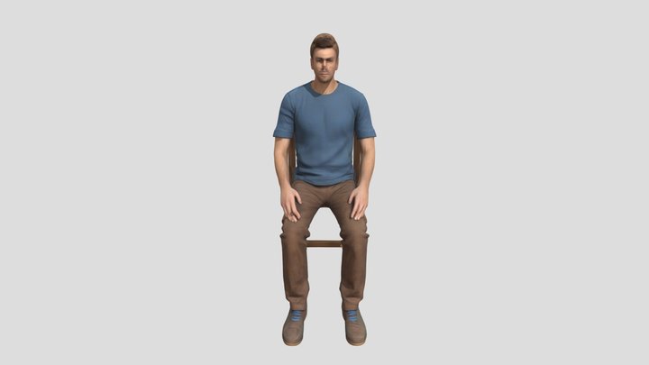 Seated Serenity 3D Model