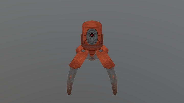Virus Rusted Robort 4 leged porly handpainted 3D Model
