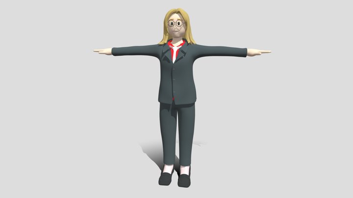 simple woman officer 3D Model