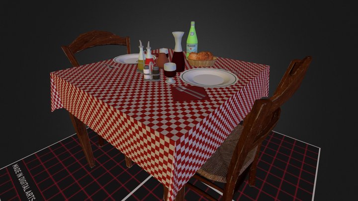 Prop_Restaurant Table 3D Model