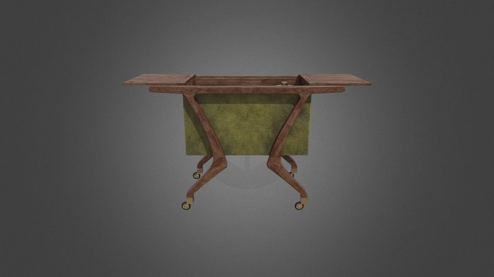 Olive & Wool Bar Cart 3D Model
