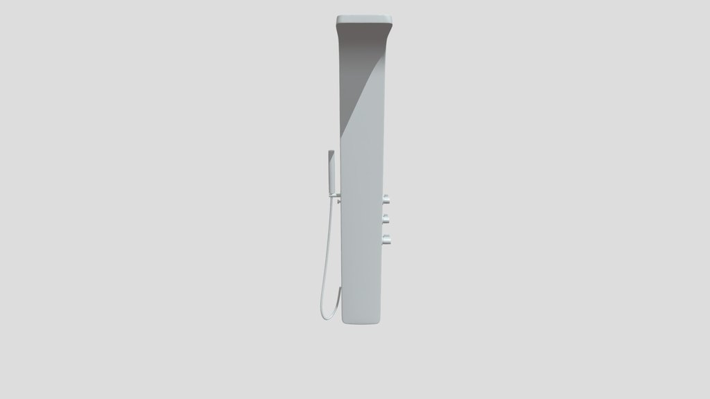Black shower panel with handheld spray