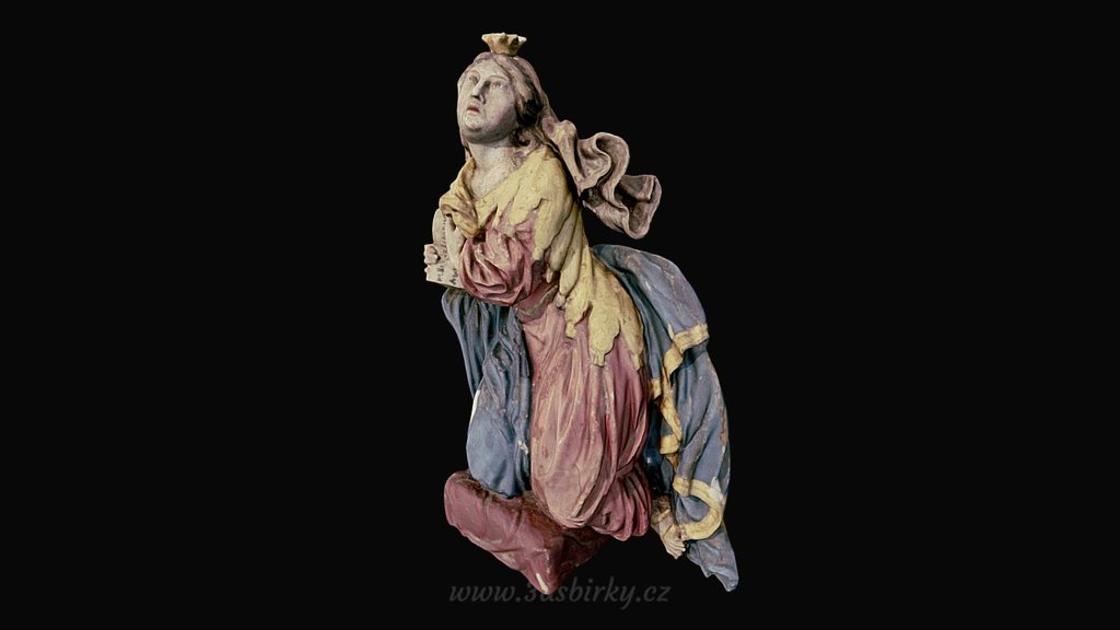 Saint with a book / Světice s knihou — Sketchfab embed 3D viewer