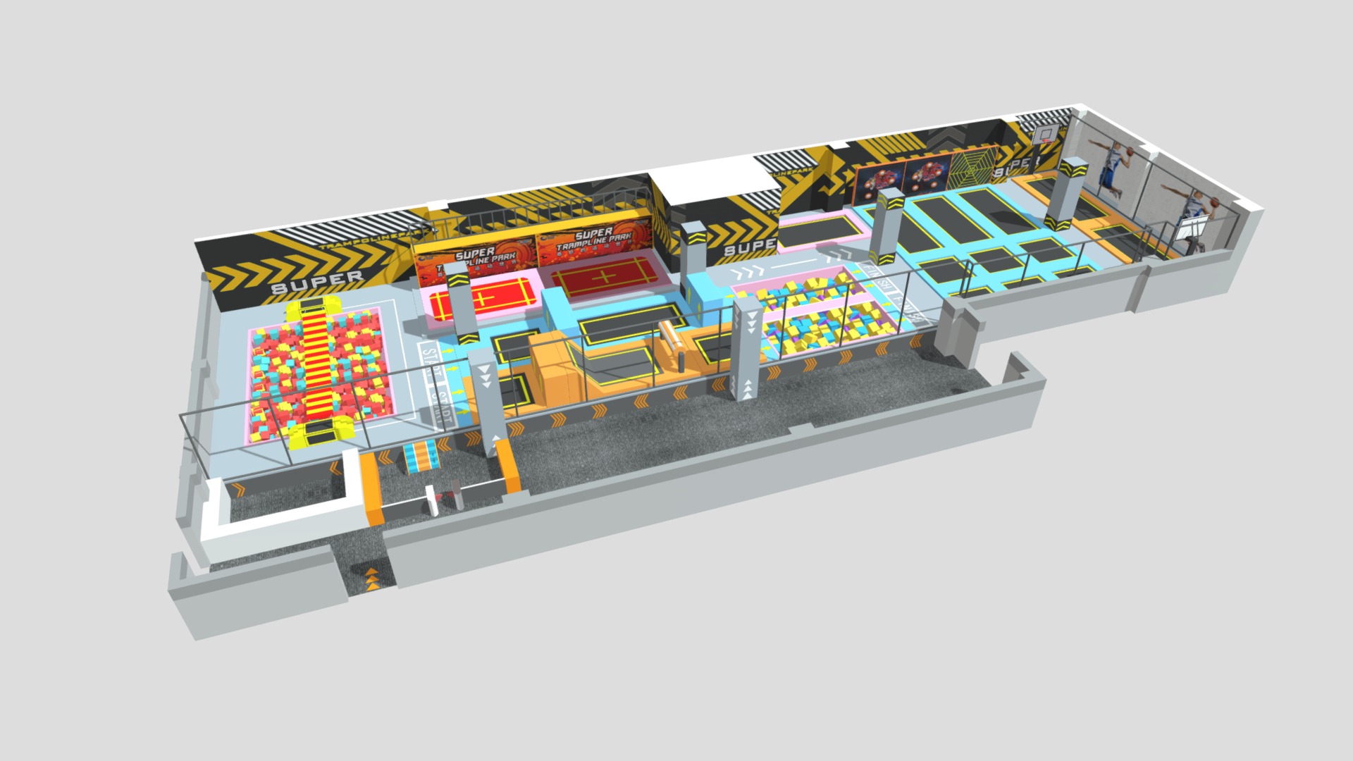 3D model Sports and entertainment center - This is a 3D model of the Sports and entertainment center. The 3D model is about a model of a train.