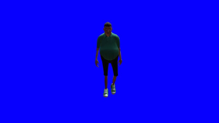 Walking Chubby Man 3D Model