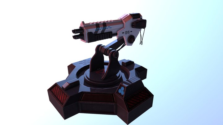 Sci-fi Turret (bottom binding) 3D Model