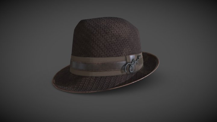 Men's brown hat 3D Model