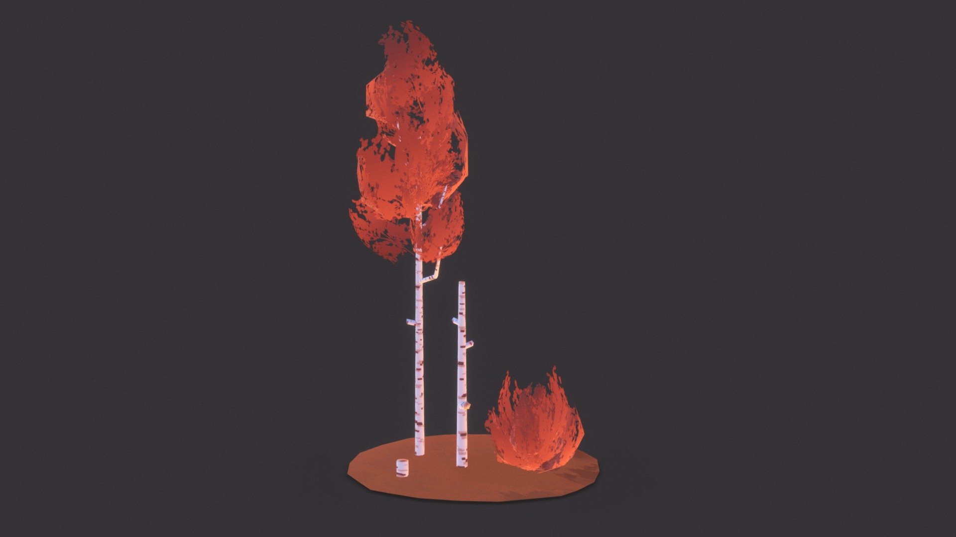 Low poly birch trees