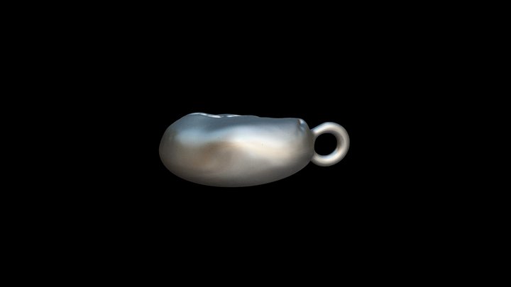 Coffee Bean Pendant Necklace Fashion Accessory 3D Model