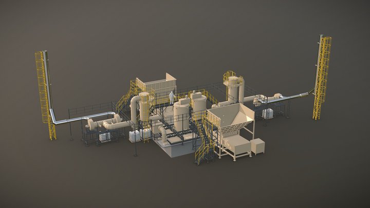 Установка ПК-200. Без идентификации позиций. 3D Model
