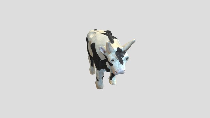 (OBJ)Black And White Cow Model黑白奶牛模型
