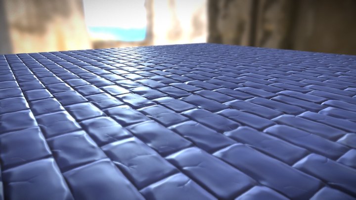 Painted Stone Tiles 3D Model