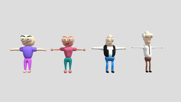 Cartoon Character Templates Collection Vol 1 3D Model