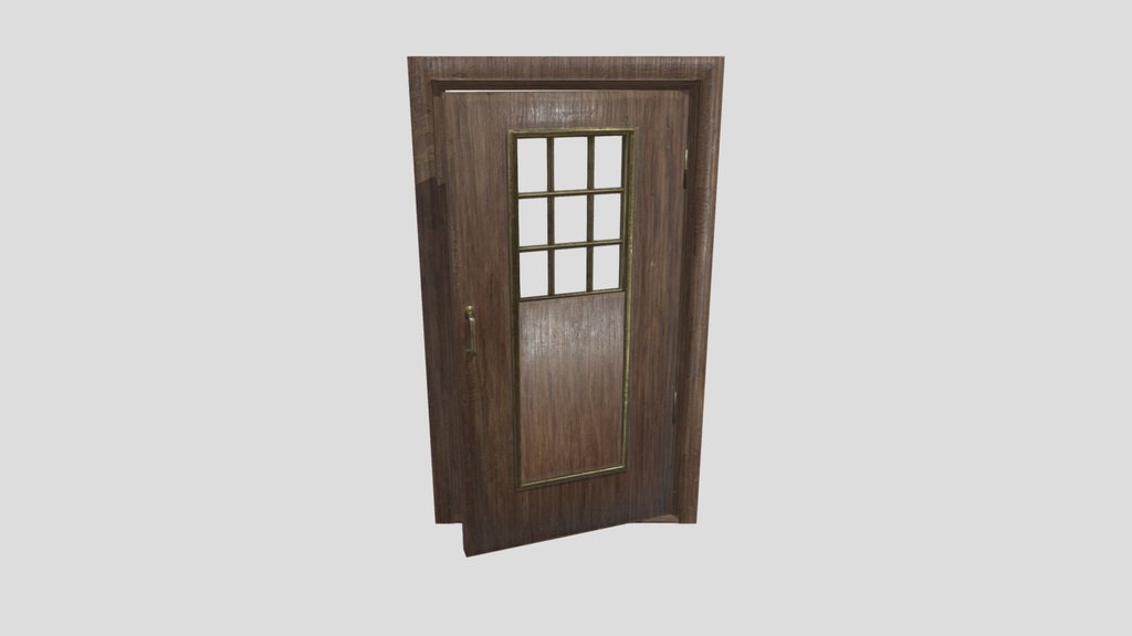 Wood Gold Metal Door