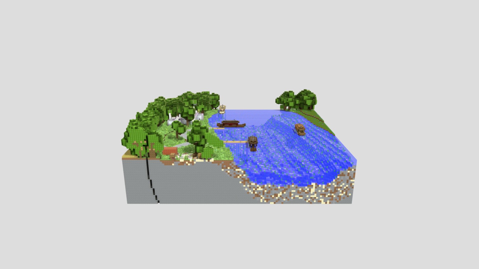 RiverCraft Boatyard - 3D model by blockbuilders [80316f5] - Sketchfab