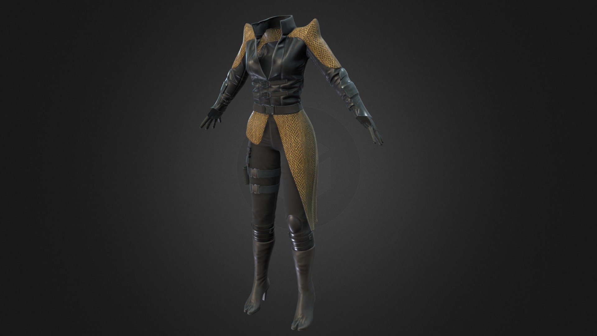 Sci-fi female outfit 3D Model in Clothing 3DExport