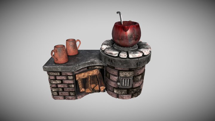 Stove with Pot – Modello 3D gratuito STL